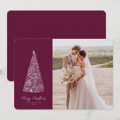 素晴らしいスプリングス ツリーのプラムクリスマス/ホリデー写真 招待状 (正面/裏面)