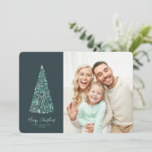 素晴らしいスプリングス ツリーの緑のクリスマス/ホリデーの写真 招待状 (スタンド正面)