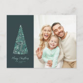 素晴らしいスプルースの木の緑のクリスマス/休日の写真 ポストカード (正面)