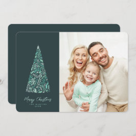 素晴らしいスプルースの木の緑のクリスマス/休日の写真 招待状
