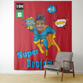素晴らしいスーパーヒーロー誕生日フォトパーフェクトキッズ タペストリー (インサイチュ)