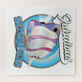 素晴らしいセーシェルのレトロなロゴマグネット ジグソーパズル (横)