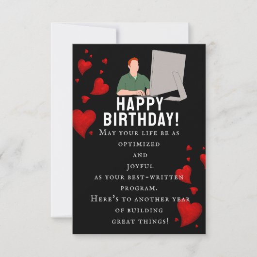 素晴らしいソフトウェアエンジニアの誕生日に カード (正面)