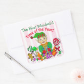 素晴らしいタイムオブザイヤー小妖精や小人 スクエアシール (封筒)