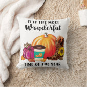 素晴らしいタイムオブザイヤー秋のカボチャ引用文 クッション (ブランケット)