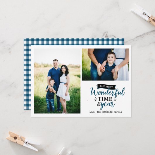 素晴らしいタイムブループレイドホリデー2フォトコラージュ カード (正面/裏面インサイチュ)