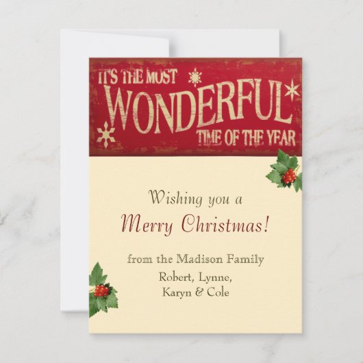 素晴らしいタイムホリデーカード シーズンカード (正面)