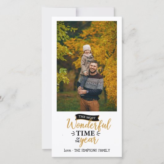 素晴らしいタイムマスタードギンガムホリデーフォト カード (正面)