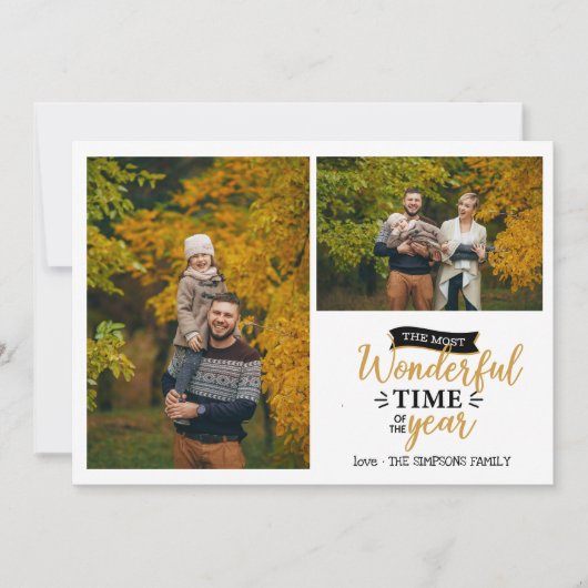 素晴らしいタイムマスタードホリデー2フォトコラージュ カード (正面)