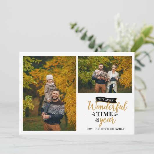 素晴らしいタイムマスタードホリデー2フォトコラージュ カード (スタンド正面)