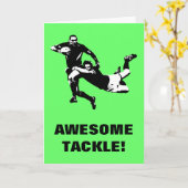 素晴らしいタックル、ラグビー カード (黄色い花)