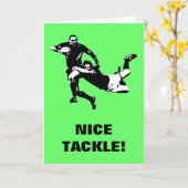 素晴らしいタックル、ラグビー カード (黄色い花)