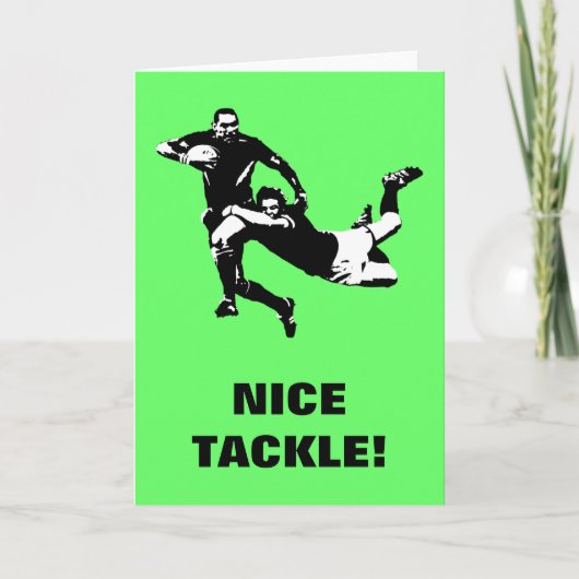 素晴らしいタックル、ラグビー カード (正面)