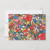 素晴らしいタトゥーウェディングrsvp応答カード 招待状 (裏面)