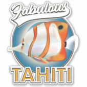素晴らしいタヒチのレトロなロゴ シール (正面)