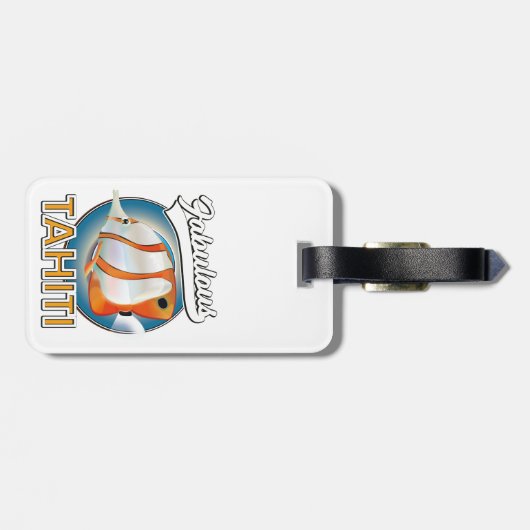 素晴らしいタヒチのレトロなロゴ ラゲッジタグ (裏面横)