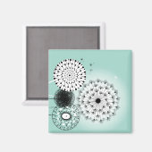 素晴らしいタンポポの青い磁石 マグネット (正面/裏面)