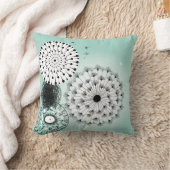 素晴らしいタンポポ青い枕 クッション (ブランケット)