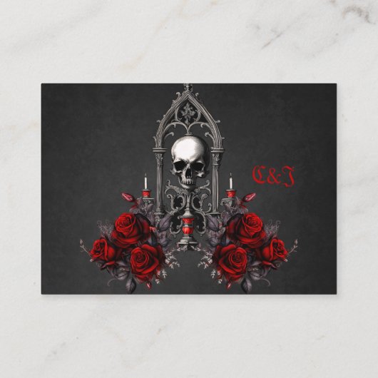 素晴らしいダーク結婚ゴシックデザイン エンクロージャーカード (裏面)