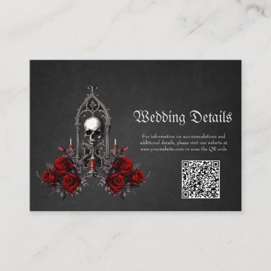 素晴らしいダーク結婚ゴシックデザイン エンクロージャーカード (正面)