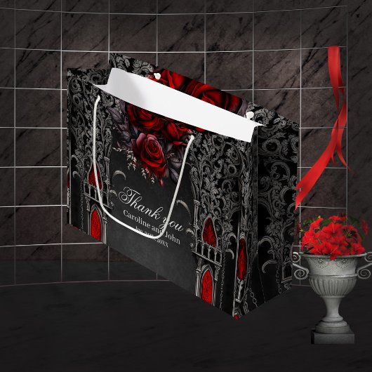 素晴らしいダーク結婚ゴシックデザイン ラージペーパーバッグ