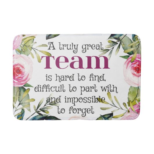 素晴らしいチーム感謝していの仕事あなた引用文オフィスウォールアート バスマット (正面)