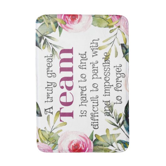 素晴らしいチーム感謝していの仕事あなた引用文オフィスウォールアート バスマット (正面縦)