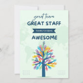 素晴らしいチーム 素晴らしいスタッフ ありがとうございます 招待状 (正面)