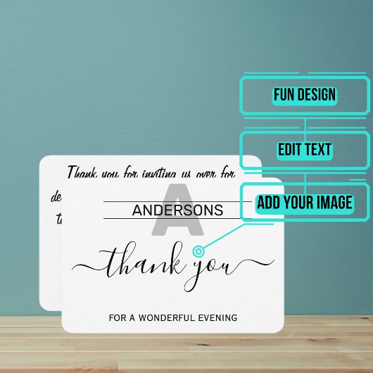 素晴らしいディナーサンキューカード サンキューカード