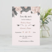 素晴らしいデートを除くほこりっぽいピンク色の灰色の花 招待状 (スタンド正面)