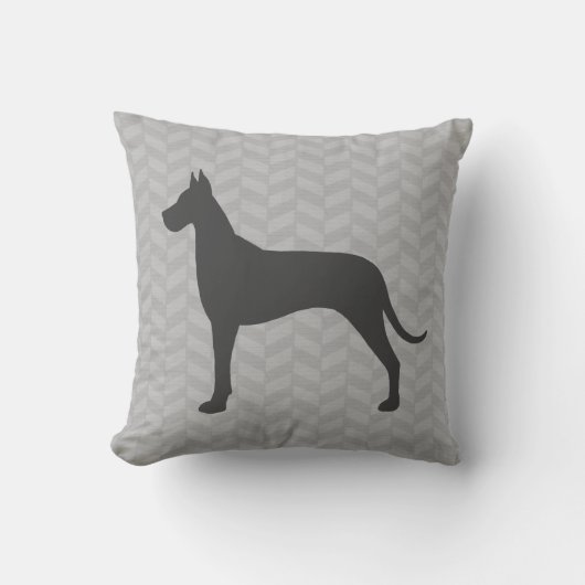 素晴らしいデーンシルエット クッション (正面)