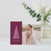 素晴らしいトウヒの木の梅のクリスマス/休日の写真 ポストカード (スタンド正面)