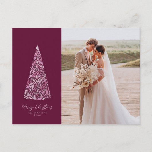 素晴らしいトウヒの木の梅のクリスマス/休日の写真 ポストカード (正面)