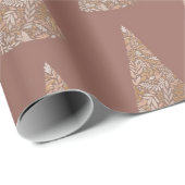 素晴らしいトウヒの木ベージュクリスマス/休日 ラッピングペーパー (ロールコーナー)