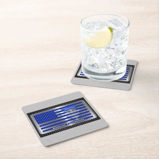 素晴らしいトリビュートのアメリカのパラトパー国旗 スクエアペーパーコースター (インサイチュ)