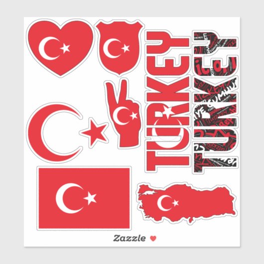 素晴らしいトルコが国のシンボルを形作る シール (シート)