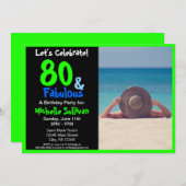 素晴らしいトロピカルフォトバースデーパーティーの招待 招待状 (正面/裏面)