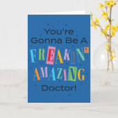 素晴らしいドクター卒業カード カード (黄色い花)