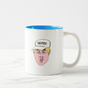 素晴らしいドナルド・トランプの風刺漫画の帽子 ツートーンマグカップ