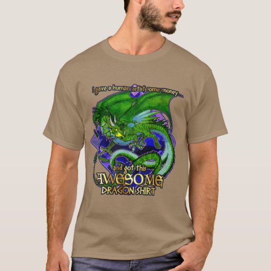 素晴らしいドラゴンシャツ (緑) Tシャツ (正面)