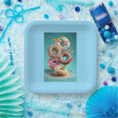 「素晴らしいドーナツ：甘くデザインされた紙プレート ペーパープレート (パーティー)