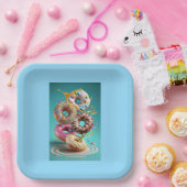 「素晴らしいドーナツ：甘くデザインされた紙プレート ペーパープレート (パーティー)