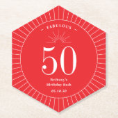 素晴らしいナンバーバースデー結婚タパーティーの記念日 ペーパーコースター (正面)