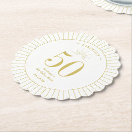 素晴らしいナンバーバースデー結婚タパーティーの記念日 ペーパーコースター