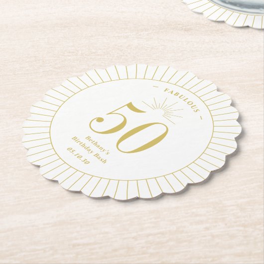 素晴らしいナンバーバースデー結婚タパーティーの記念日 ペーパーコースター (アングル)