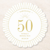 素晴らしいナンバーバースデー結婚タパーティーの記念日 ペーパーコースター (正面)