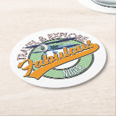 素晴らしいニジェールのロゴを探る ラウンドペーパーコースター (アングル)