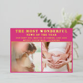 素晴らしいニュース妊娠の発表クリスマス 箔シーズンカード (立ち正面)