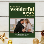 素晴らしいニュース妊娠の発表クリスマス 箔シーズンポストカード