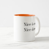 素晴らしいニースとしてしますかわいいおもしろいのおもしろいな引用文をあります ツートーンマグカップ (正面右)